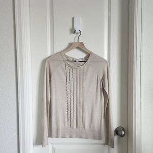 LOFT Textured Crew Neck Long Sleeve